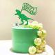 glittering green t-rex happy birthday cake topper  Thumbnail Image 2