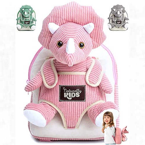 Pink Plush Stuffed Dinosaur Backpack - Naturally KIDS