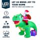 inflatable santa riding on dinosaur with build-in leds -  6ft long Thumbnail Image 2