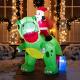 inflatable santa riding on dinosaur with build-in leds -  6ft long Thumbnail Image 3