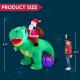 inflatable santa riding on dinosaur with build-in leds -  6ft long Thumbnail Image 4