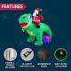 inflatable santa riding on dinosaur with build-in leds -  6ft long Thumbnail Image 5