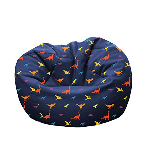View the best prices for: rucomfy beanbags kids dinosaur medium size bean bag. safe comfortable bedroom toddler chair. boys or girls play room seating furniture. machine washable & durable. (small d50cm x h65cm)