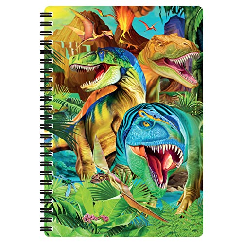 3D Dinosaur Notebook - Plain Recycled Paper - A5 - 80 Pages