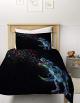 eye catching t-rex double bed cover in black with colourful detail Thumbnail Image 1