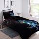 eye catching t-rex double bed cover in black with colourful detail Thumbnail Image 2