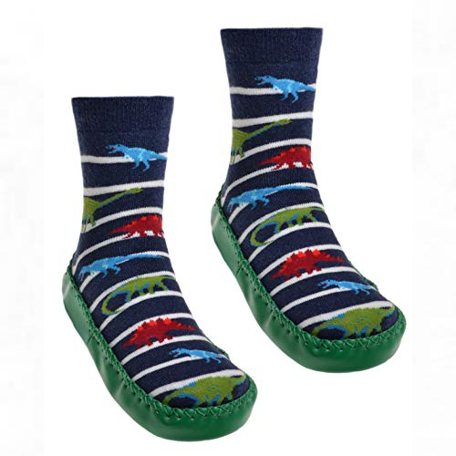 Dinosaurs Boys Moccasins - Non Slip shoe socks