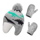 Fleece Lined Dinosaur Baby Knitted Winter Hat - 1-5 Years Main Thumbnail