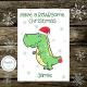 second ave personalised kids childrens dinosaur christmas xmas holiday festive greetings card Thumbnail Image 1