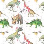 Dinosaur Christmas Gift Wrap - 2 Folded Sheets and 2 Tags Main Thumbnail