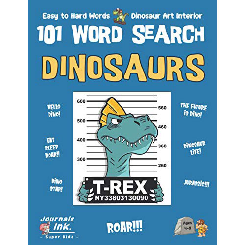 Dinosaur Word Search Book for Kids Ages 4-8