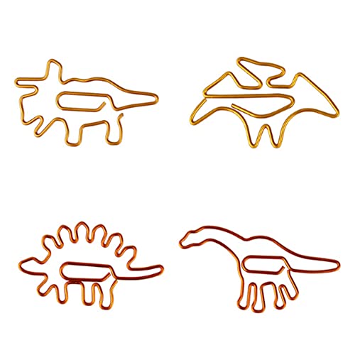 40 Gold Dinosaur Paperclips