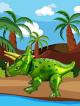 green triceratops party balloon - helium or air Thumbnail Image 3