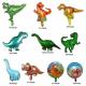 10 x reusable foil dinosaur balloons Thumbnail Image 1