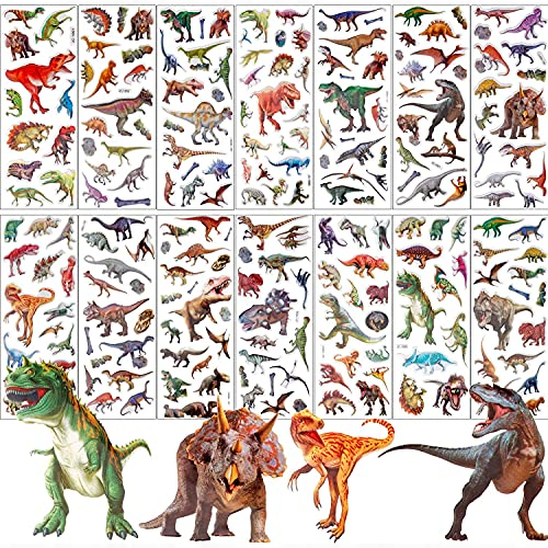 200 x 3D Puffy Dinosaur Stickers - SANNIX