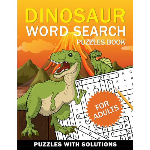 Dinosaur Word Search Puzzles Book for Adults