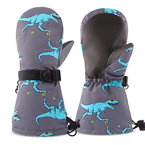  Childrens Waterproof Snow Mittens With Wrist Gaitors - Ages 2 to 6
