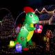 7 foot inflatable dinosaur with christmas hat and xmas present with build-in leds Thumbnail Image 1