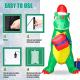 7 foot inflatable dinosaur with christmas hat and xmas present with build-in leds Thumbnail Image 2