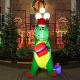 7 foot inflatable dinosaur with christmas hat and xmas present with build-in leds Thumbnail Image 4