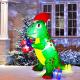 7 foot inflatable dinosaur with christmas hat and xmas present with build-in leds Thumbnail Image 5
