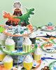wernnsai watercolor dinosaur cupcake decorations - dinosaur birthday party supplies for kids boys 3-tier dino theme cardboard cupcake stand holder round serving tray stand dessert tower Thumbnail Image 4