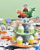 wernnsai watercolor dinosaur cupcake decorations - dinosaur birthday party supplies for kids boys 3-tier dino theme cardboard cupcake stand holder round serving tray stand dessert tower Thumbnail Image 5