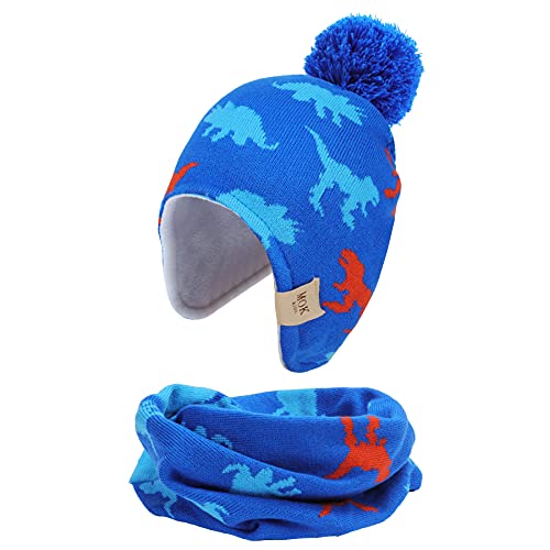 Fleece Lined Kids Beanie Hat & Scarf Set -1-3 Years