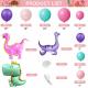 pink dinosaur theme balloon arch kit with foil dinosaur standing balloons Thumbnail Image 1
