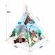 teepee tent for kids - dinosaur play tent with padded floor mat & storage bag, foldable children tipi playhouse toys for boys/girls indoor & outdoor games Thumbnail Image 3