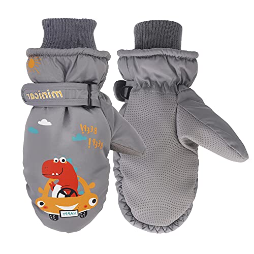  Driving Dinosaur Snowboard Mittens - Ages 5-10