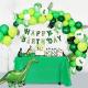biqiqi dinosaur jungle party decorations with happy birthday banner white green agate latex balloon dino foil balloon cake topper dinosaur balloon for kids birthday party decoration boys Thumbnail Image 4