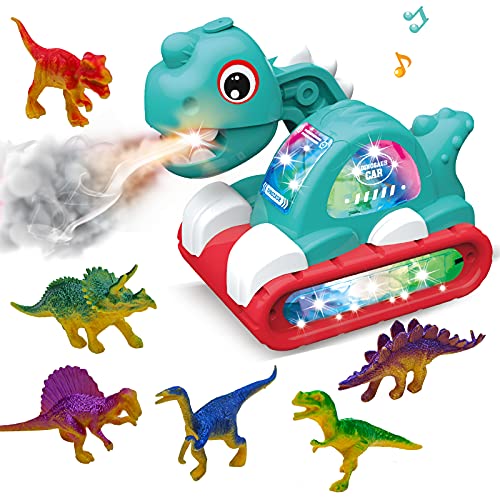 Dinosaur Toy Car with Light & Sound & Spray for Babys and Small Children