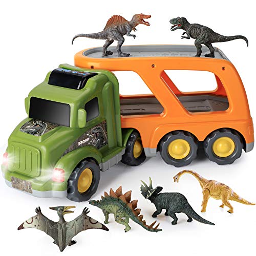 Dinosaur Truck with Light & Sound Including 6 Dinosaur Figures