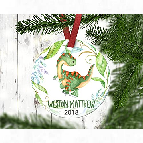  Personalized Childrens Dinosaur Christmas Trex Ornament