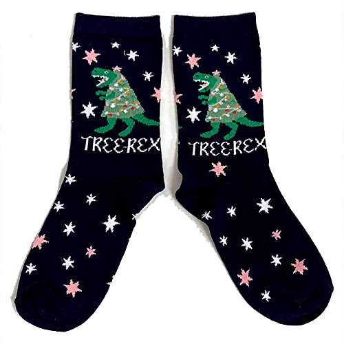 Ladies Christmas Tree Rex Socks 4-8 UK