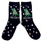 Ladies Christmas Tree Rex Socks 4-8 UK Main Thumbnail