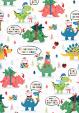 3 x 5m rolls of cute christmas dinosaurs and space wrapping paper Thumbnail Image 1
