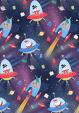 3 x 5m rolls of cute christmas dinosaurs and space wrapping paper Thumbnail Image 4