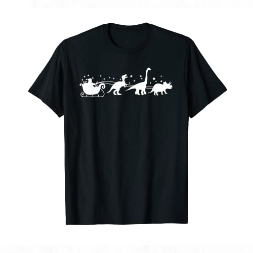 Santa Ride Dinosaur Sleigh Christmas Kids Women Men T-Shirt