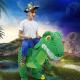 inflatable dinosaur costumes for adult with cowboy hat, women men fancy dress costume blow up dinosaur costume suit 160-180cm, walking dinosaur funny for party cosply Thumbnail Image 3