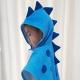 children bath towel robe kids hooded beach swimming poncho dinosaur pattern blue (0-4 years old) Thumbnail Image 3