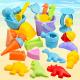 auney beach toys set for kids, 25 pcs sand toys with castle molds truck sand water wheel beach bucket beach shovel tool kit sandbox toys for boys girls Thumbnail Image 4