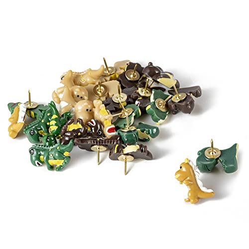 24 Decorative Dinosaur Thumbtacks