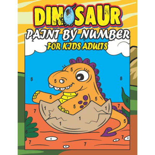Dinosaur Paint by Numbers Book for Toddlers and Children