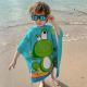 lumsinker cartoon kids hooded beach bath towel swim towel colorful childrens cover-ups cape poncho girls boys (2pcs crocodile frog) Thumbnail Image 1