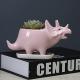 ceramic triceratops plant pot in pink Thumbnail Image 2