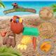 hidmed kids beach toys 33 pcs, dinosaur mould set sand toys with mesh bag kids 3-10 age Thumbnail Image 2