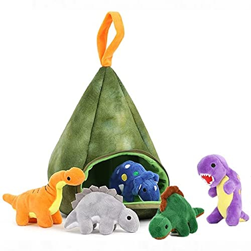  Plush Volcano with 5 Dinosaur Soft Toys Morismos