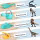 sand toys for toddlers kids, beach toy set with dinosaur bucket and spade, molds, mesh bag sandpit games for boys girls Thumbnail Image 2